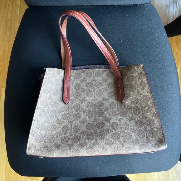 COACH Charlie Tan/ Brown Signature Canvas Tote - Picture 4 of 9